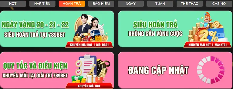 Khuyến mãi 789bet bảo hiểm