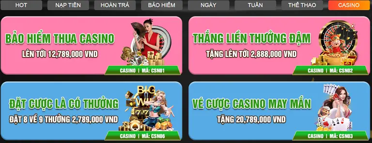 Khuyến mãi sòng bạc 789BET 