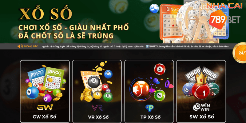 Cá cược xổ số tại trang chủ nhà cái 789bet thử vận may