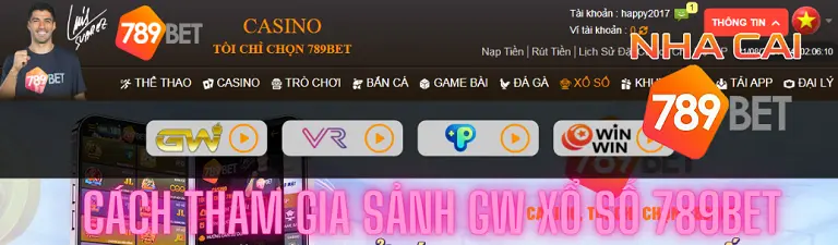 Cách tham gia sảnh GW xổ số 789bet 